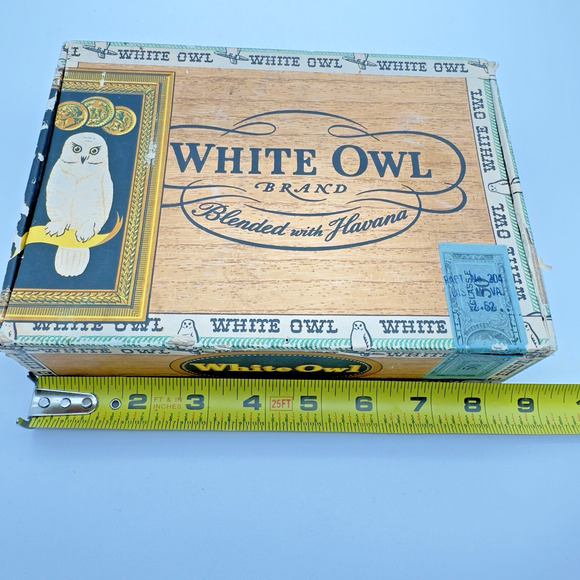 Vintage WHITE OWL Cigar Box Invincible 10 Cents Factory Number 204 Empty Prop - Picture 14 of 16